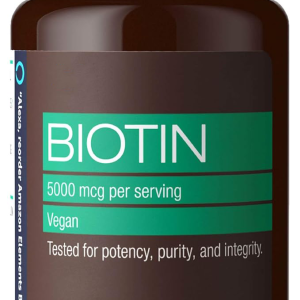 Vegan Biotin 5000 mcg – Hair, Skin, Nails, 130 capsules (4-month supply) (Packaging may vary)